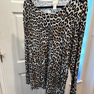 Chico’s Leopard Print Sweater EUC Size 4 (XXL 2XL 18/20)